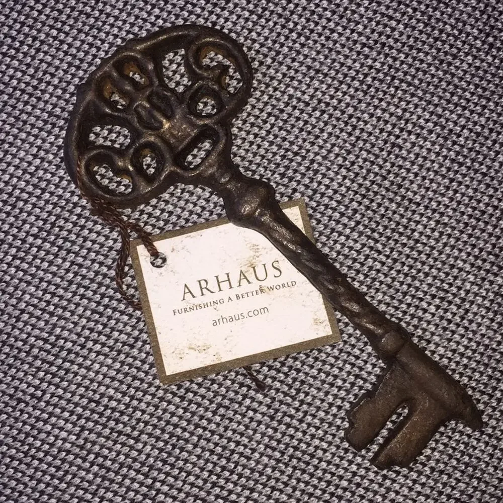 NWOT Arhaus Furniture Iron Brown Skeleton Key